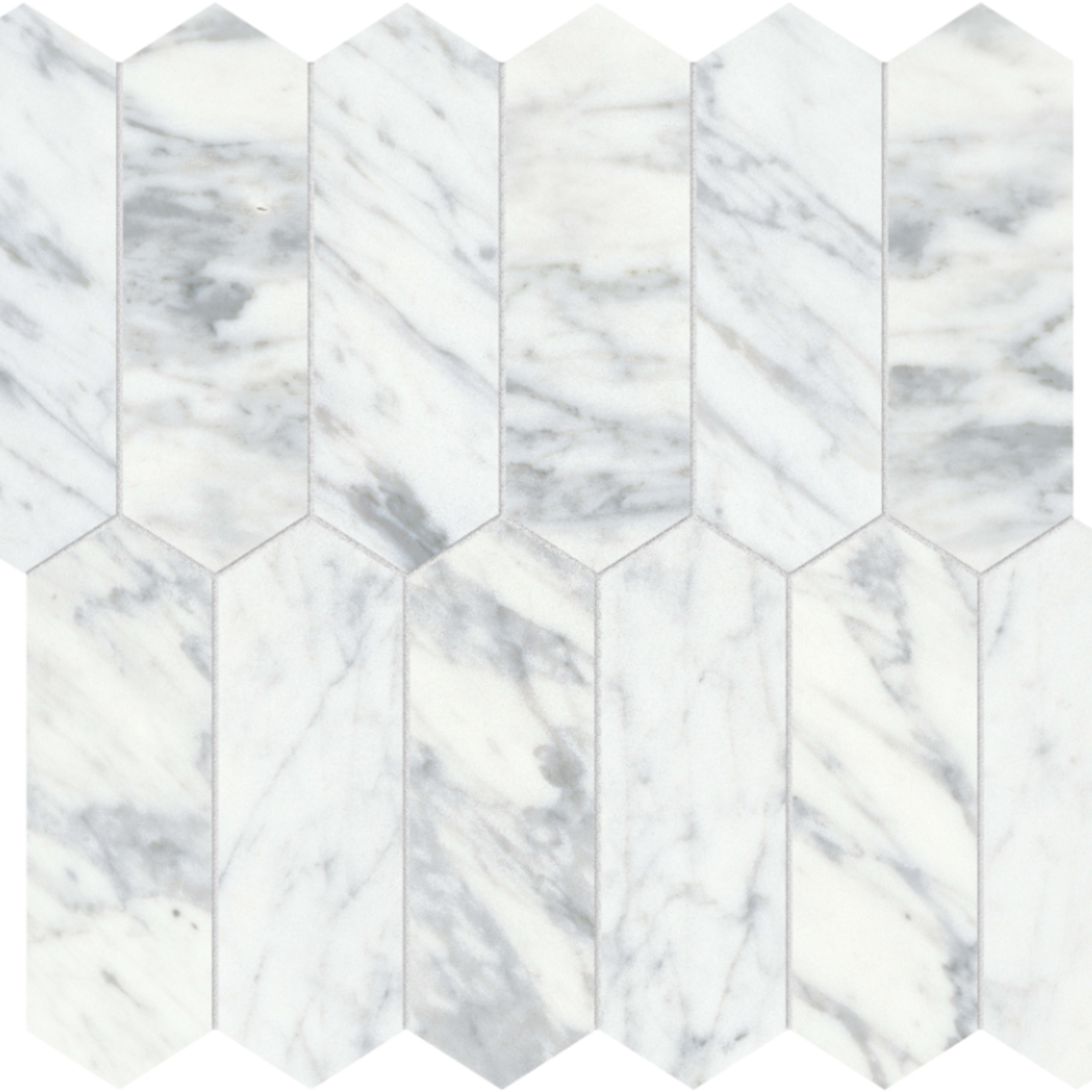 Virtue Bianco in Picket Mosaic Honed Natural Stone