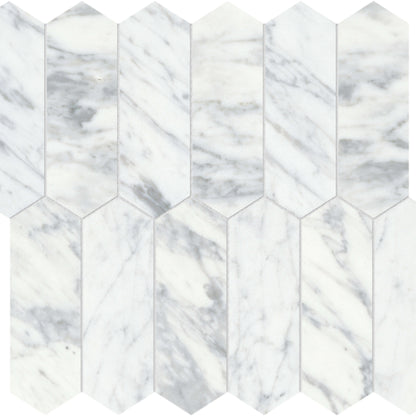 Virtue Bianco in Picket Mosaic Honed Natural Stone