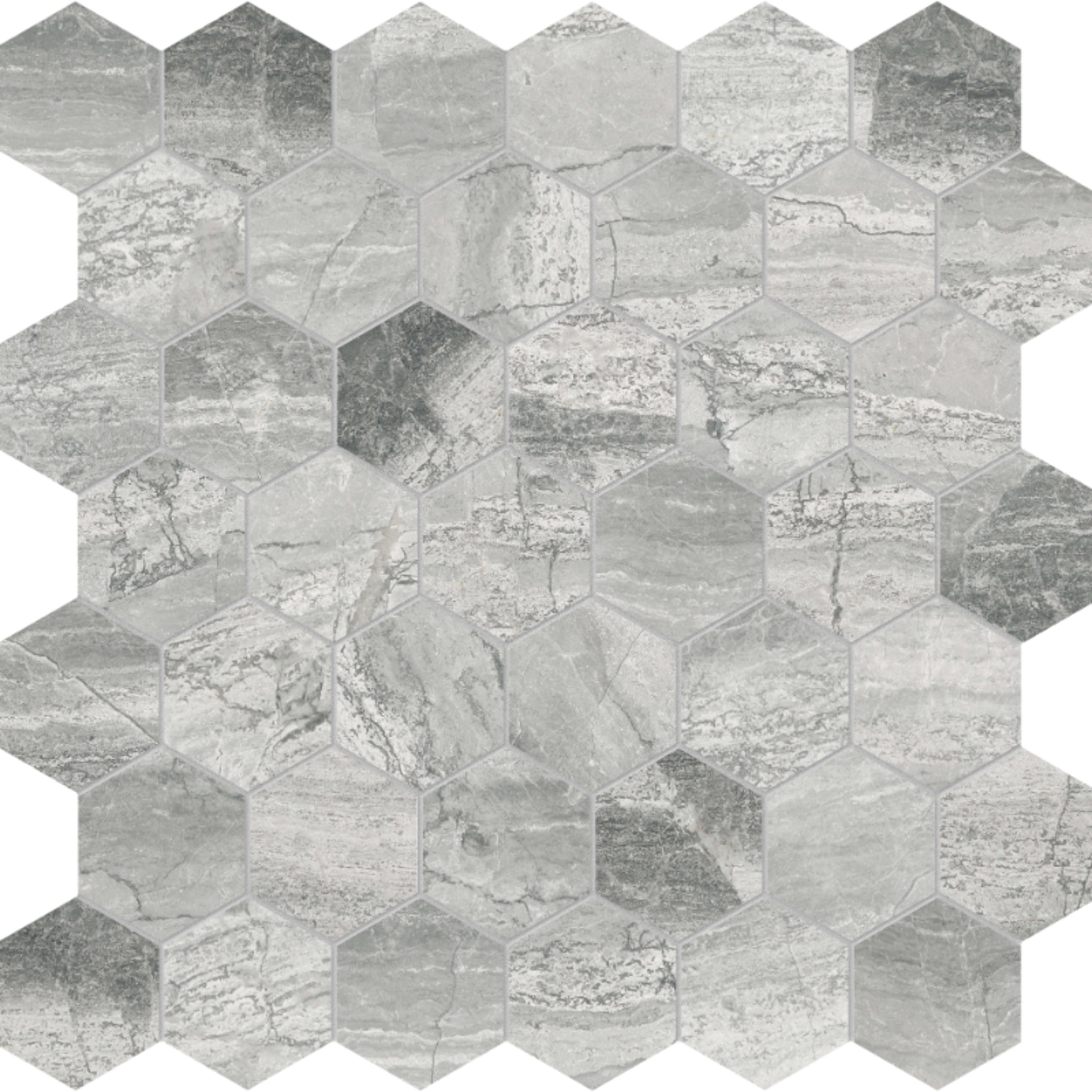 Volcana Notte in Hexagon Mosaic Honed Natural Stone