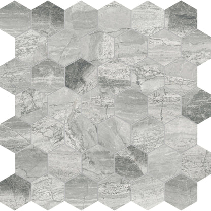 Volcana Notte in Hexagon Mosaic Honed Natural Stone