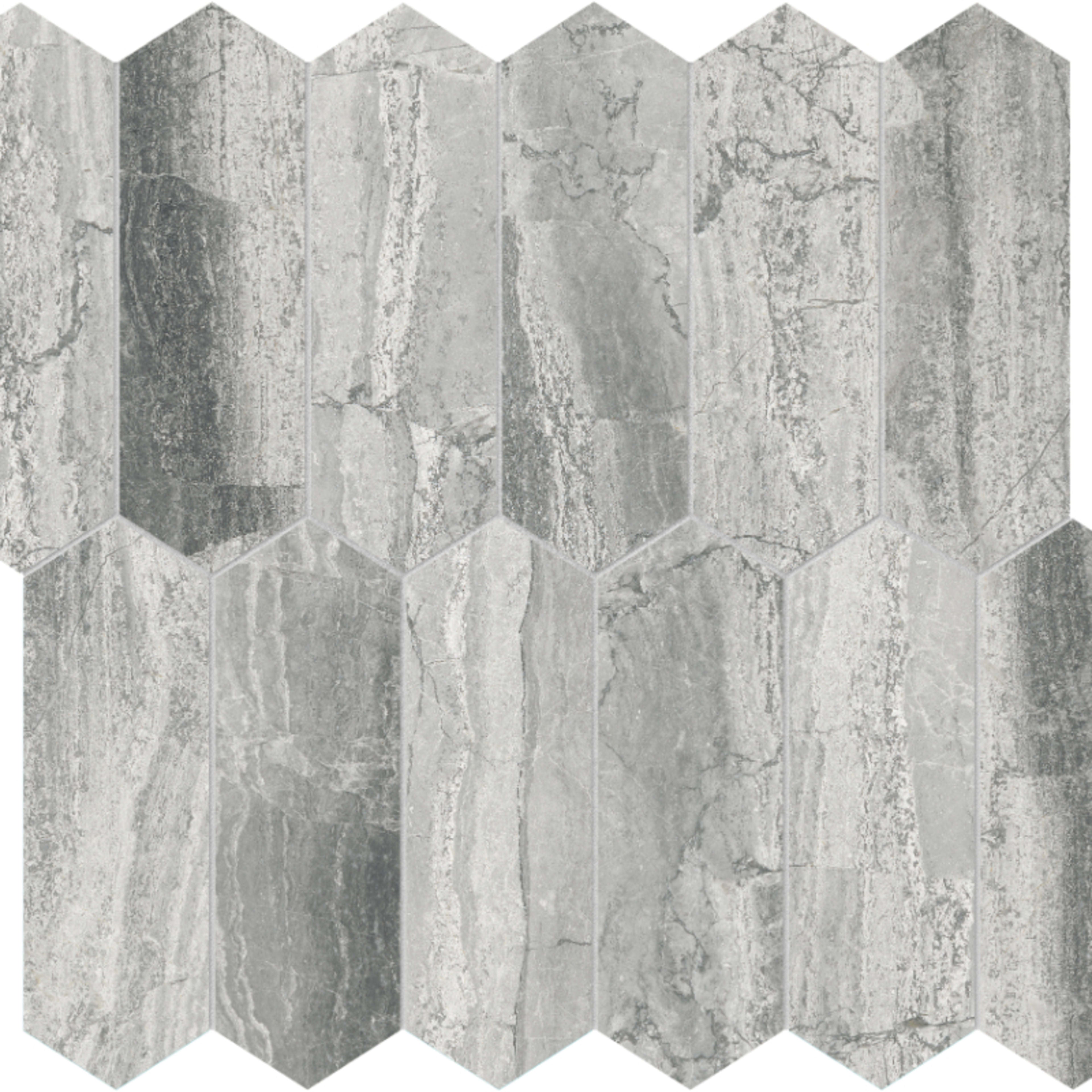 Volcana Notte in Picket Mosaic Honed Natural Stone