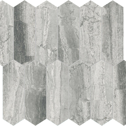 Volcana Notte in Picket Mosaic Honed Natural Stone
