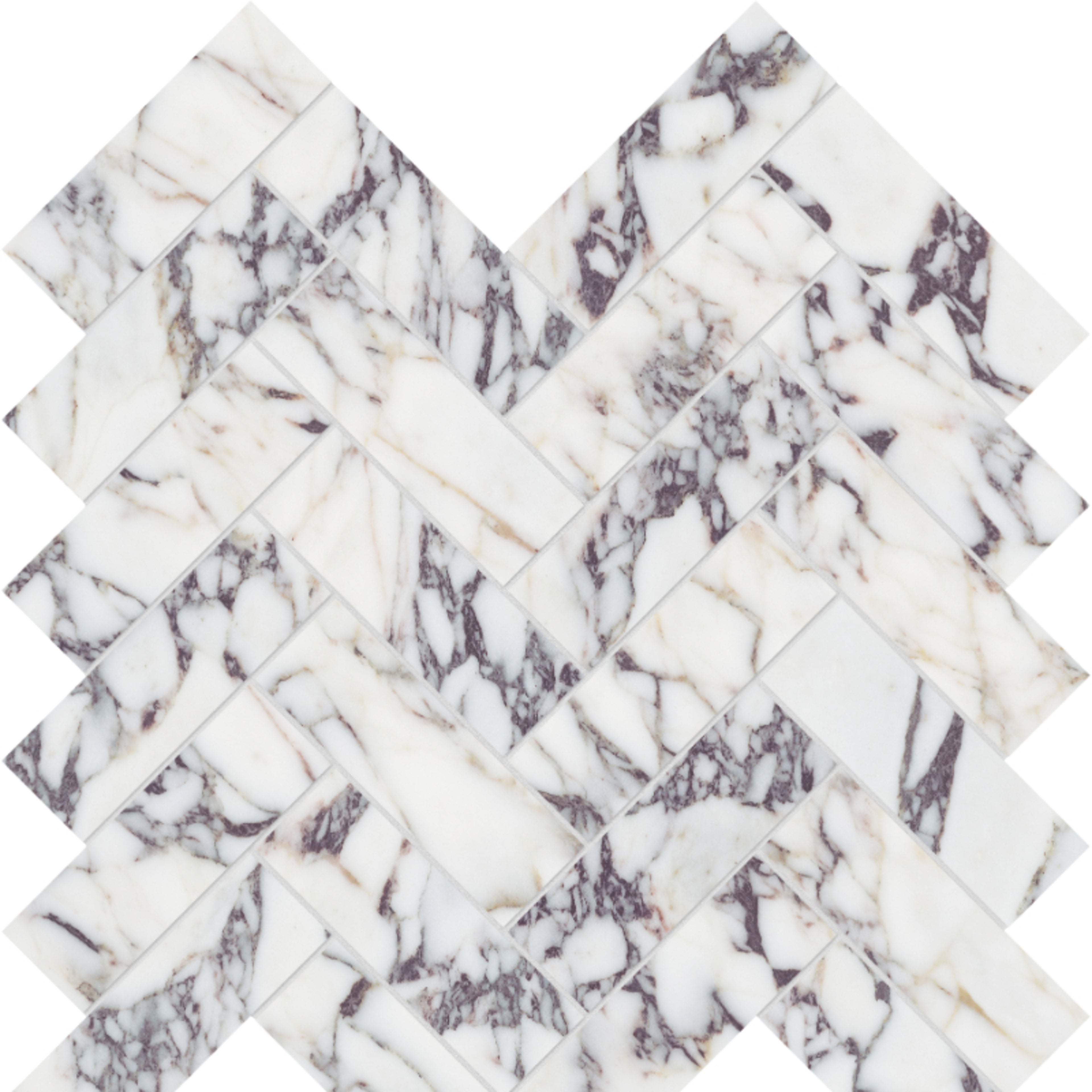 Viola Roccia in Herringbone Mosaic Honed Natural Stone