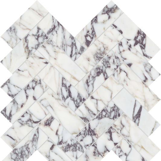 Viola Roccia in Herringbone Mosaic Honed Natural Stone