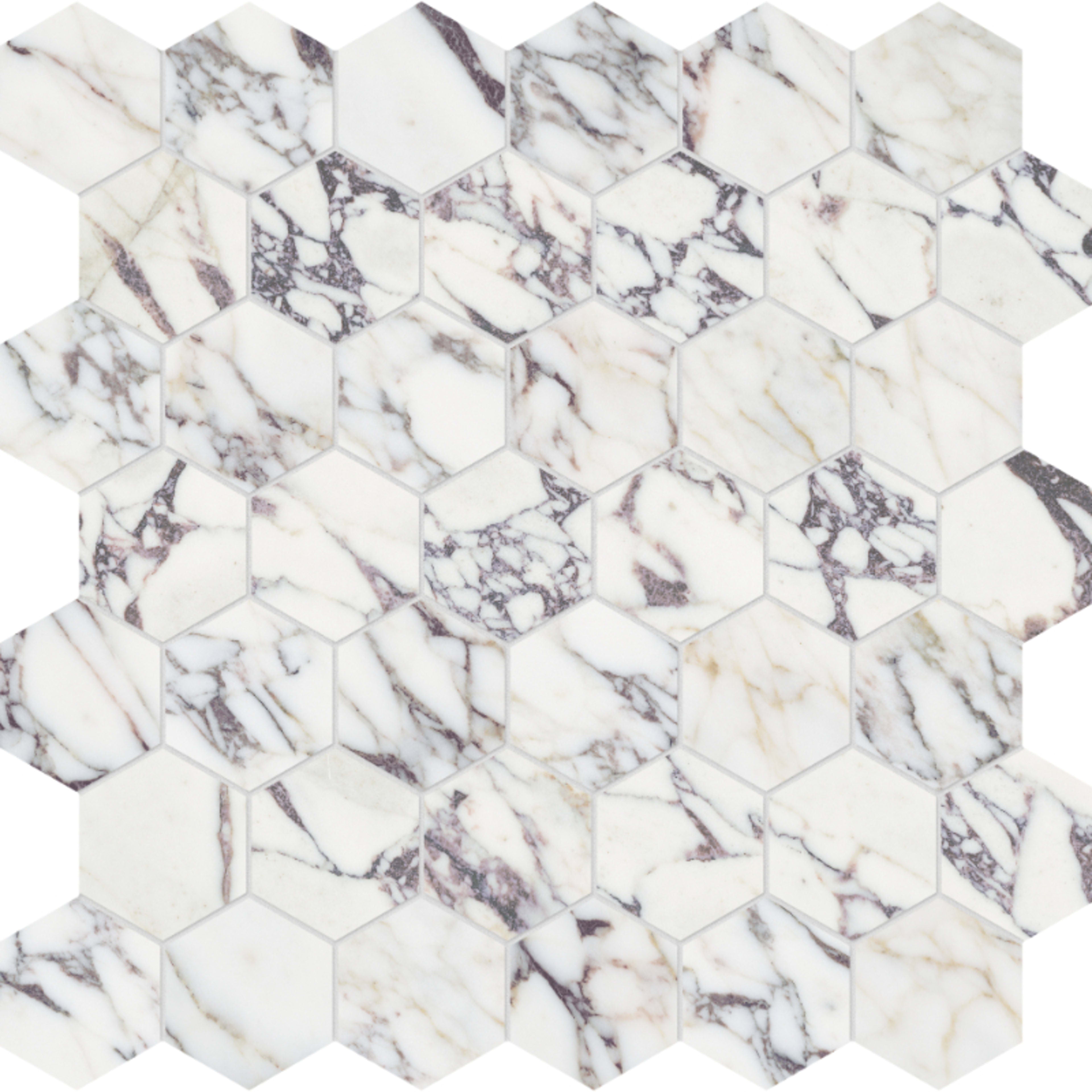 Viola Roccia in Hexagon Mosaic Honed Natural Stone