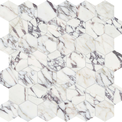 Viola Roccia in Hexagon Mosaic Honed Natural Stone