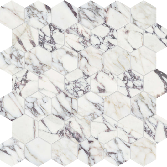 Viola Roccia in Hexagon Mosaic Honed Natural Stone