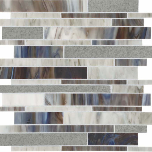 Chadwick in Dark Mix Stack Glass Tile