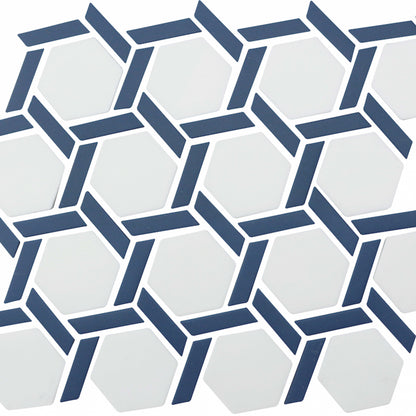 Maja in Ocean Hex Wheel Glass Tile