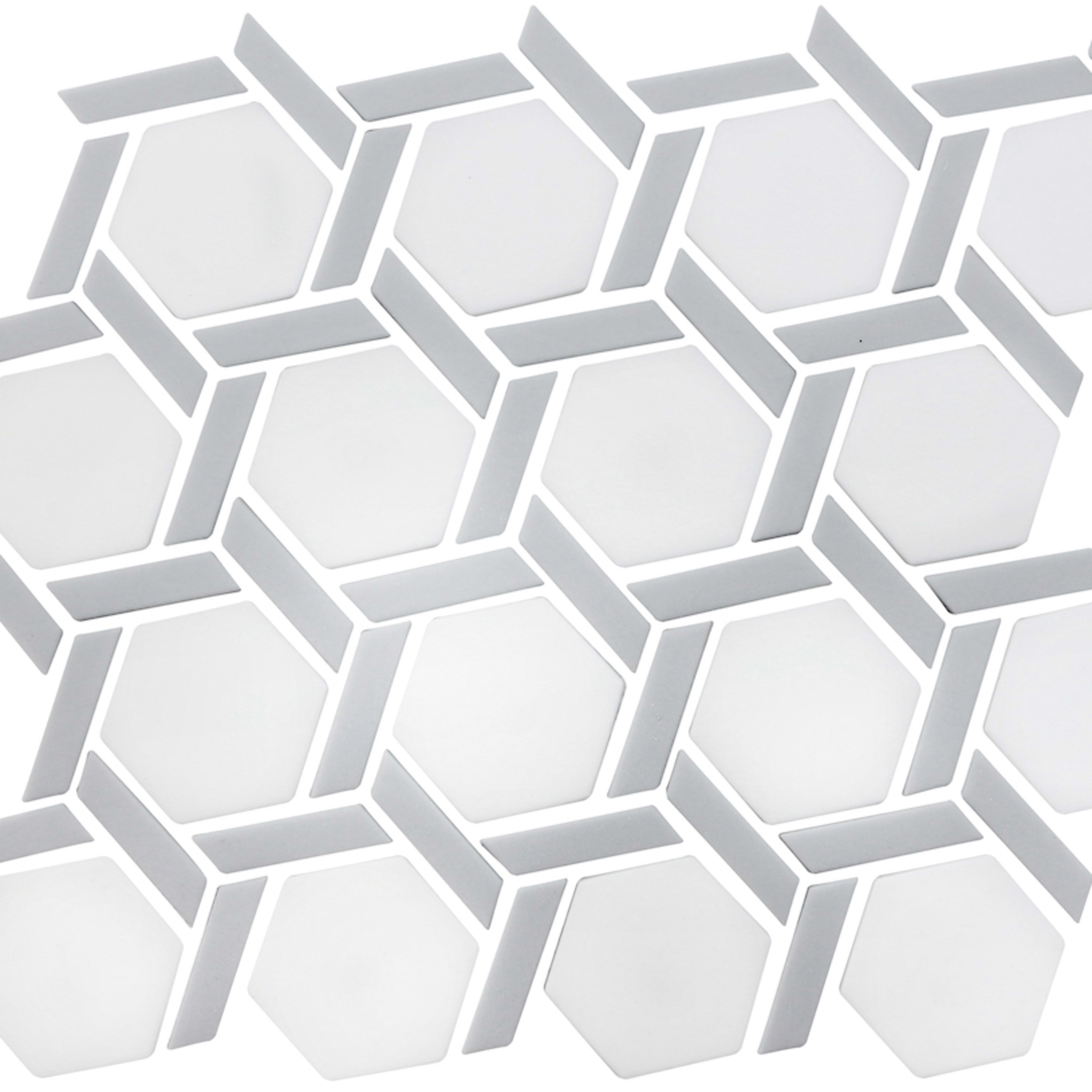 Maja in Wave Hex Wheel Glass Tile