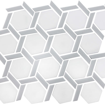 Maja in Wave Hex Wheel Glass Tile