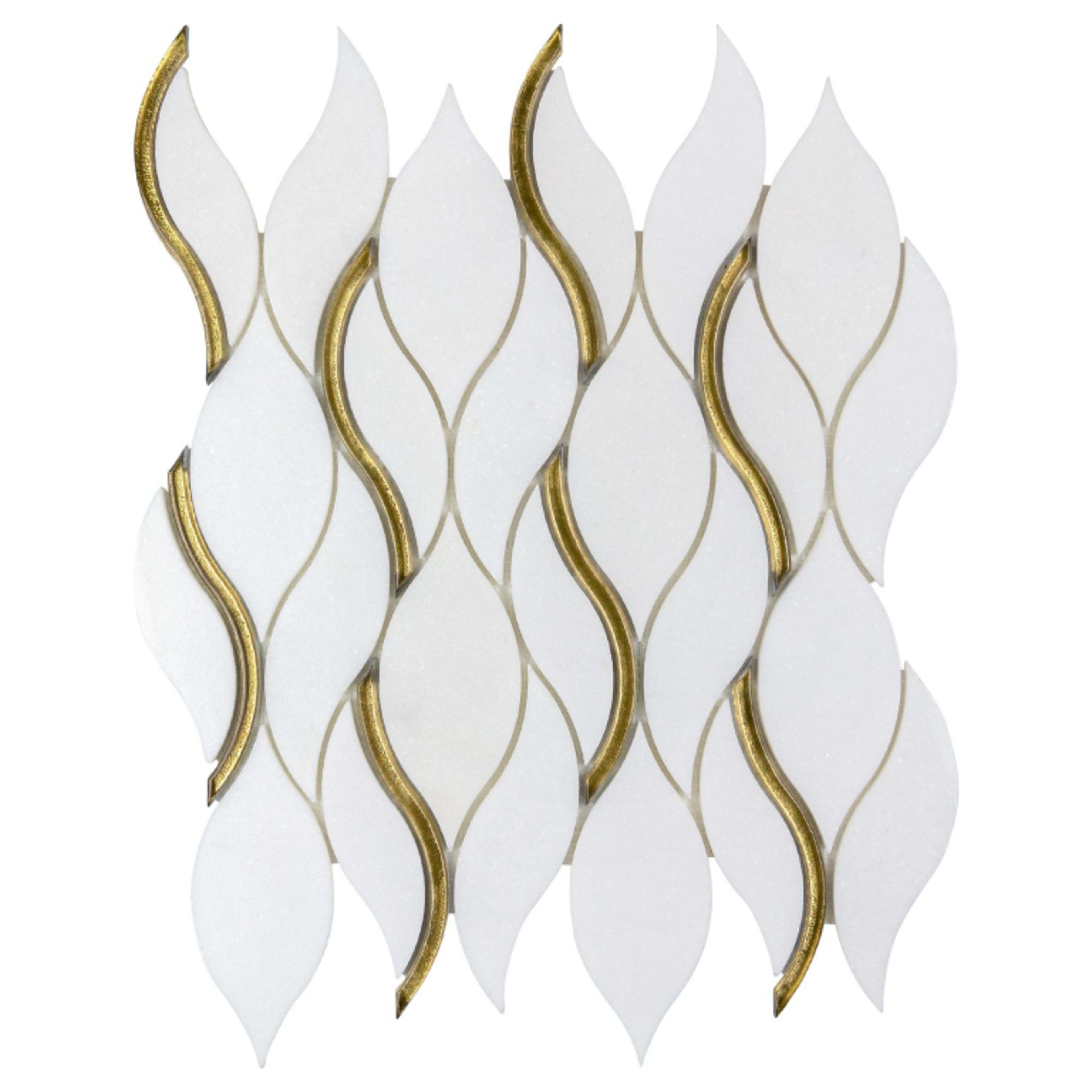 Dazzle in Symmetry Gold Glass Tile
