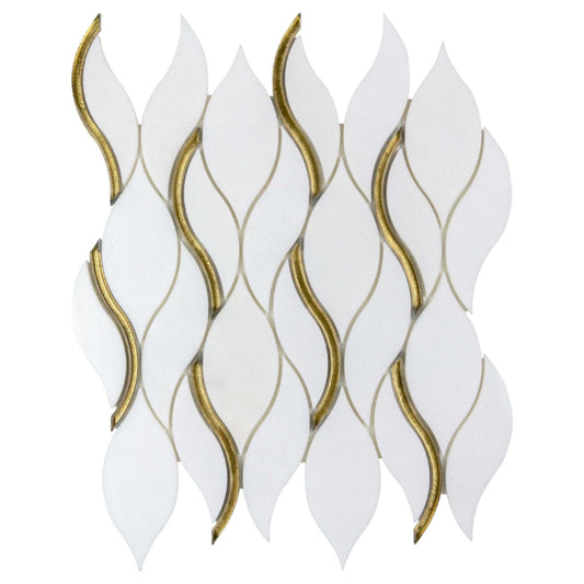 Dazzle in Symmetry Gold Glass Tile