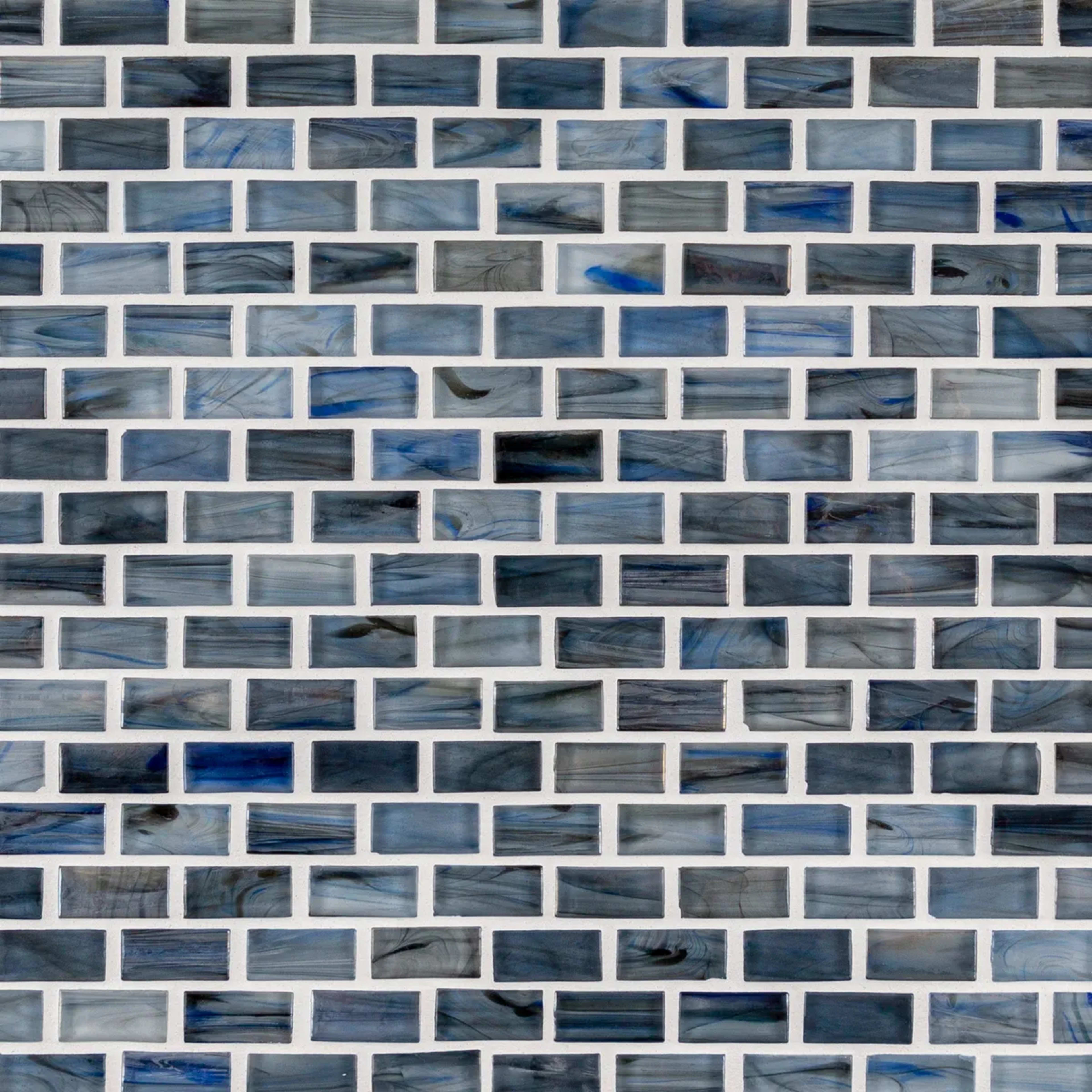 Water Ripple Mosaic in Blue Glass Tile