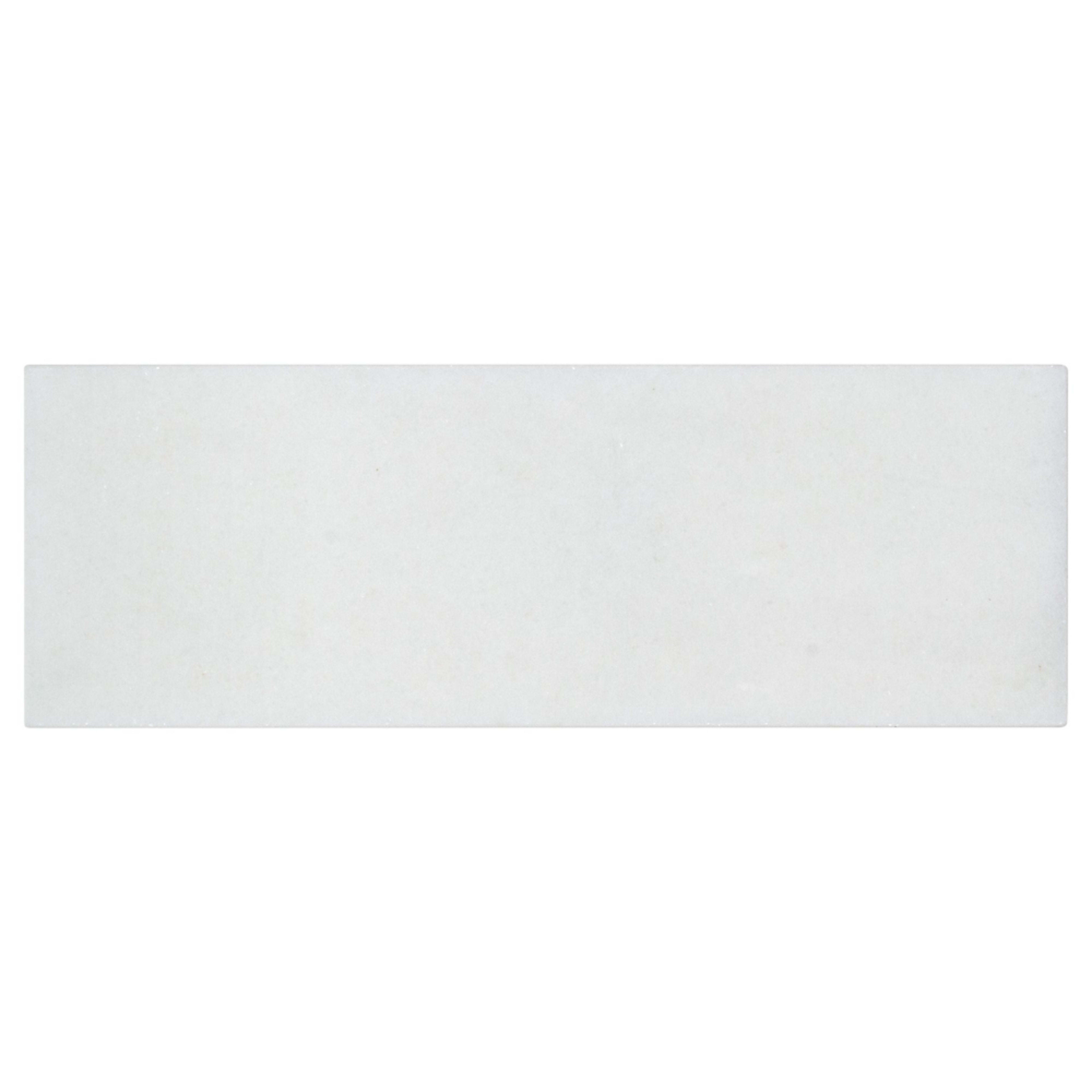 The Finish Line in Regency White 3x9 Natural Stone