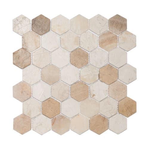 Hexagon Tile in Beach Mix - Sealed