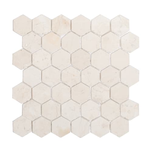 Hexagon Tile in White Marble - Sealed