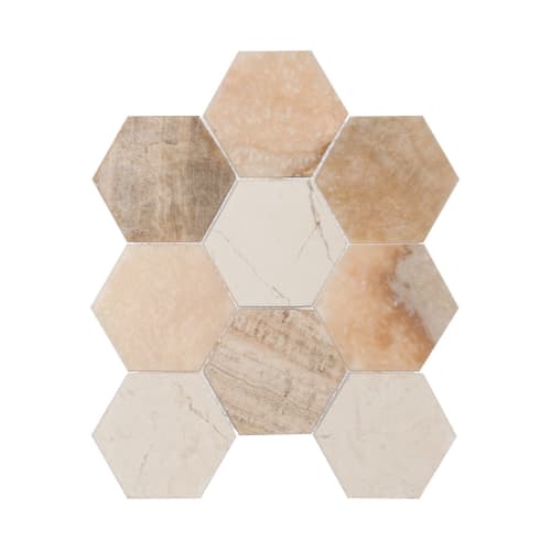 XL Hexagon Tile in Beach Mix - Sealed
