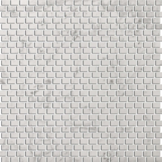 Marble Bianco Gioia Collection in 12" X 12" Mosaic Mesh Honed Natural Stone