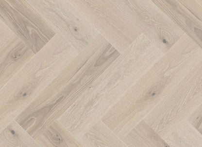 Sweet Memories Engineered - White Oak DuraMatt in Bubble Bath - 5" Herringbone Brushed