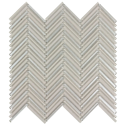 Seasons in Breeze Herringbone Glass Tile