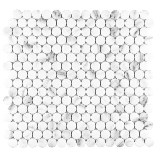 Fabrique & Nature in Carrara Pennies Glass Tile