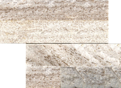 SLATE, QUARTZITE & SANDSTONE in Cream Gold Quartzite - Flamed Stacked Corner Set 6" X 24" X 1.25"