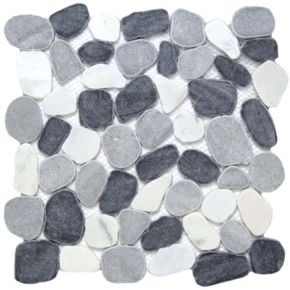 Cultura in Spring 12" X 12" Pebble On Mesh Natural Stone