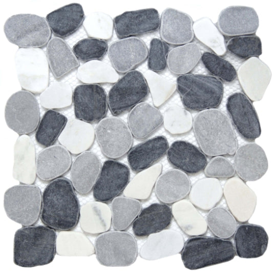 Cultura in Spring 12" X 12" Pebble On Mesh Natural Stone