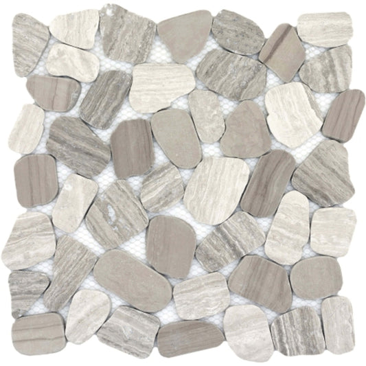 Cultura in Autumn 12" X 12" Pebble On Mesh Natural Stone