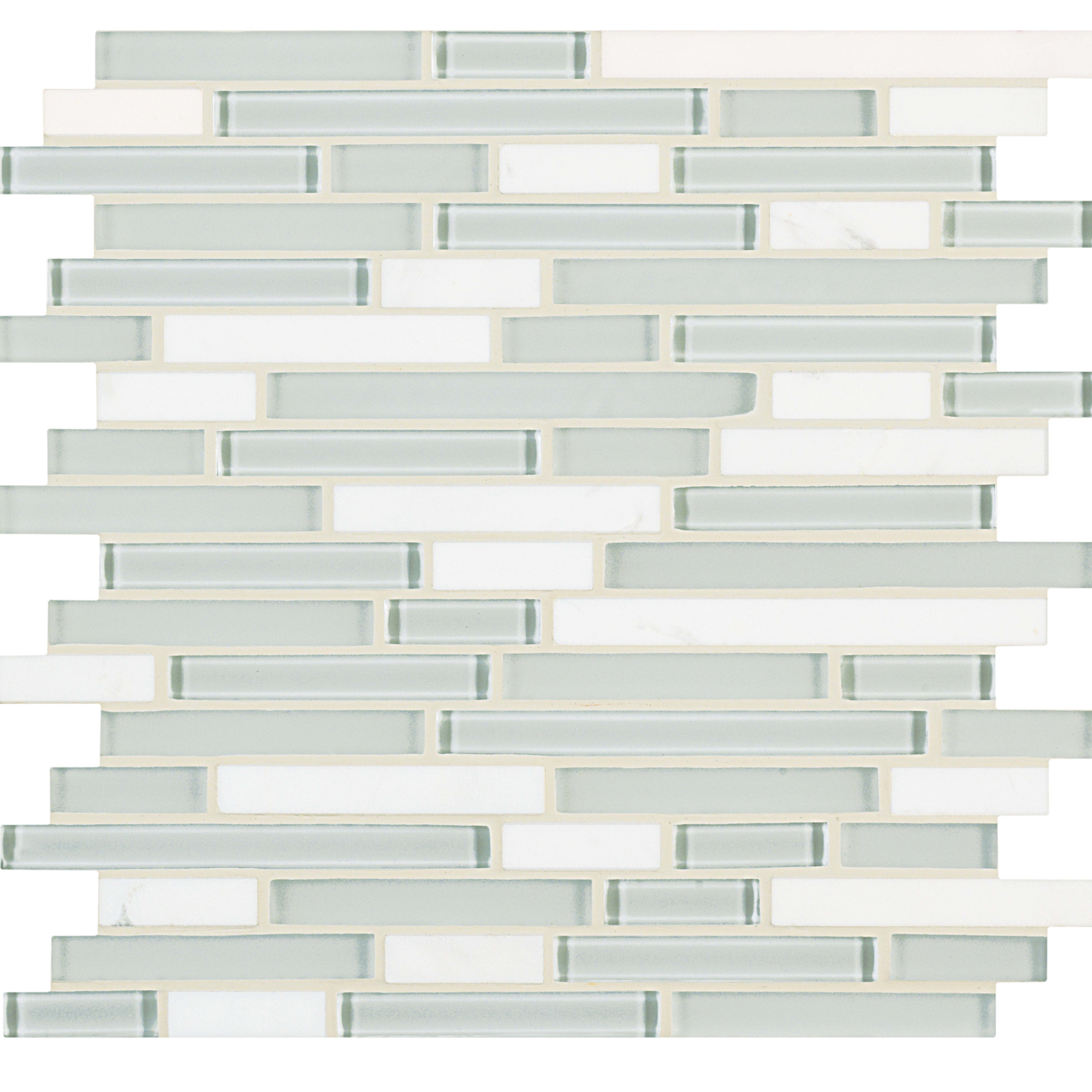 Ebb and Flow in Snow And Ice Linear Mix Glass Tile