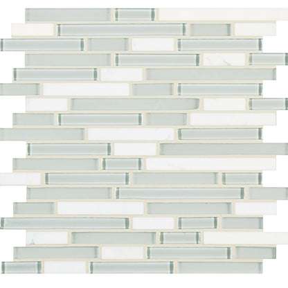Ebb and Flow in Snow And Ice Linear Mix Glass Tile