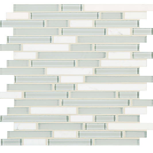 Ebb and Flow in Snow And Ice Linear Mix Glass Tile