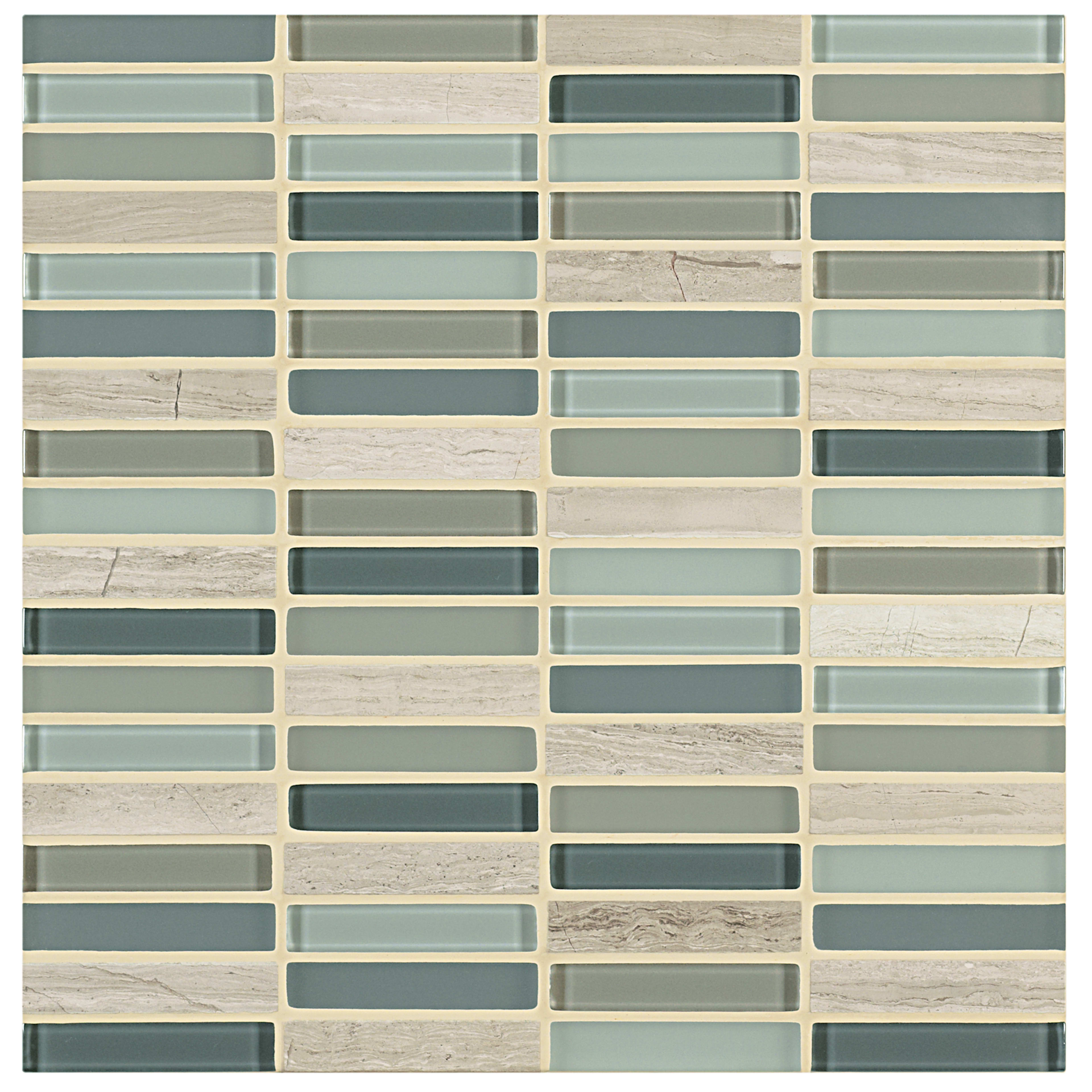 Ebb and Flow in Sand And Surf .5"x3" Glass Tile