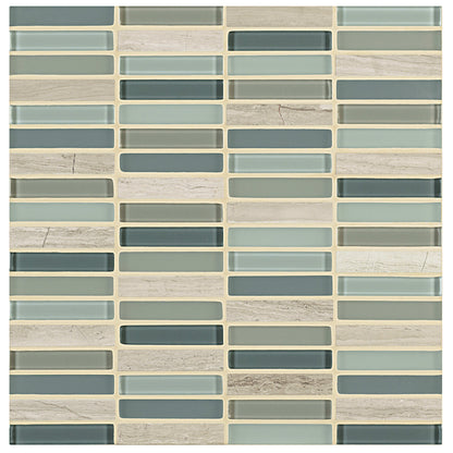 Ebb and Flow in Sand And Surf .5"x3" Glass Tile