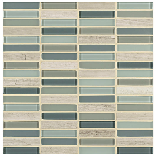 Ebb and Flow in Sand And Surf .5"x3" Glass Tile