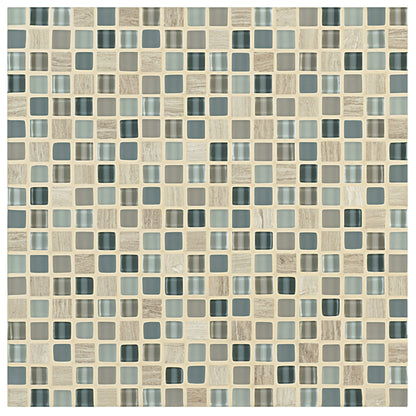 Ebb and Flow in Sand And Surf .5"x.5" Glass Tile