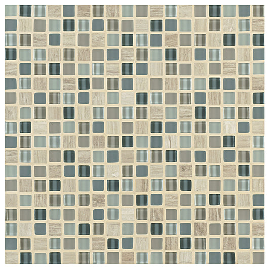 Ebb and Flow in Sand And Surf .5"x.5" Glass Tile
