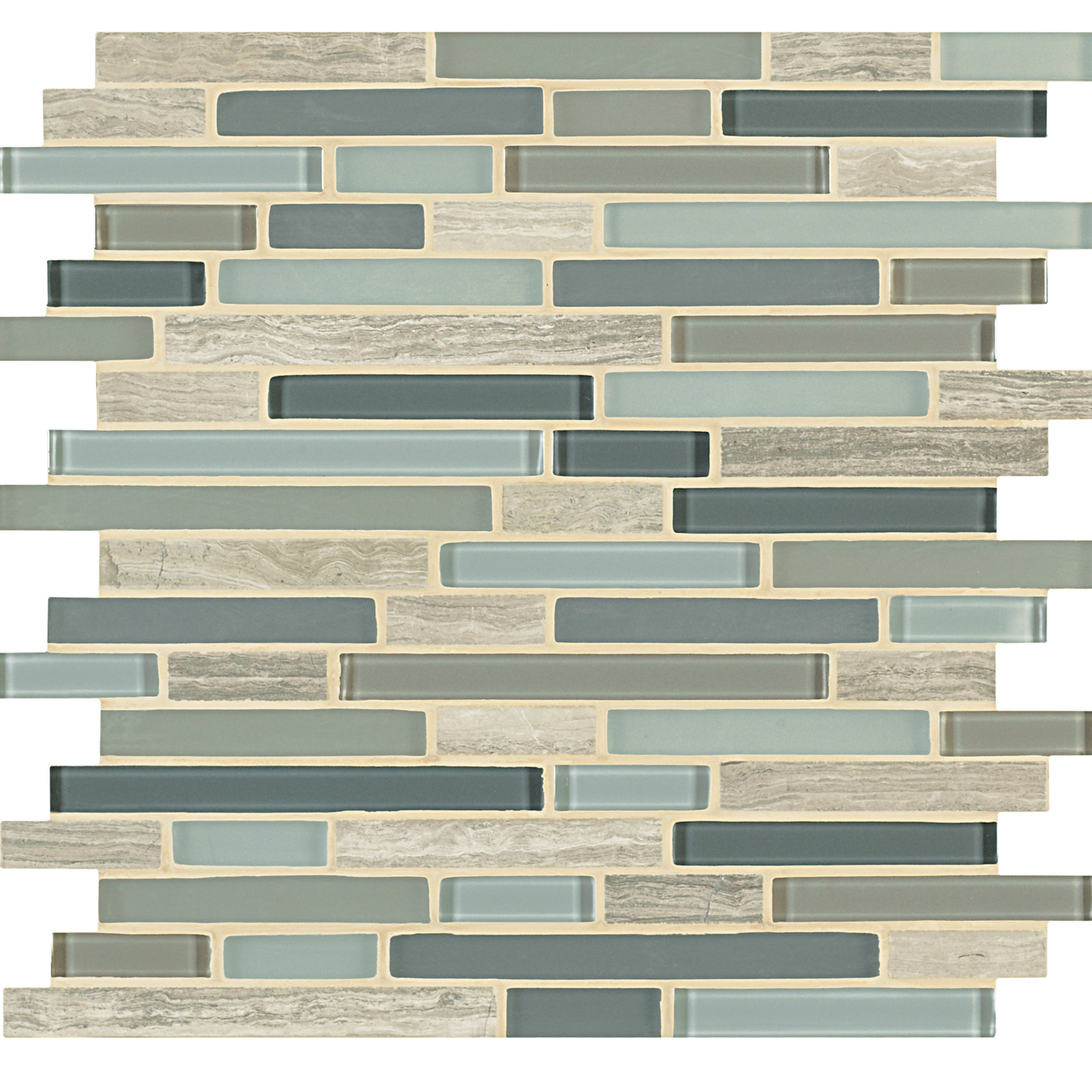 Ebb and Flow in Sand And Surf Linear Mix Glass Tile