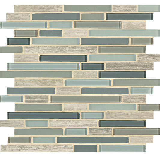 Ebb and Flow in Sand And Surf Linear Mix Glass Tile