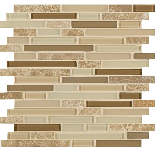 Ebb and Flow in Rocks And Minerals Linear Mix Glass Tile