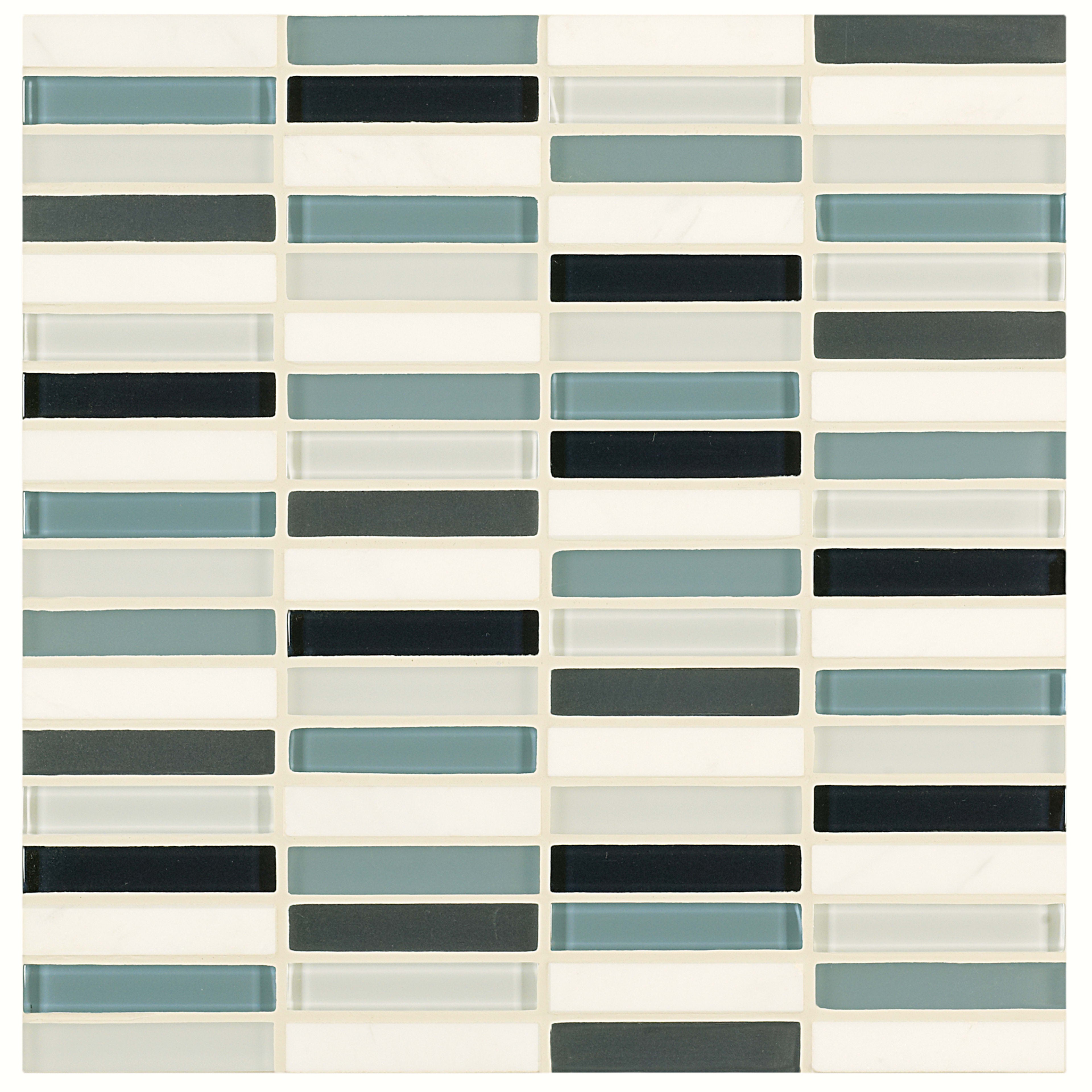 Ebb and Flow in Wind And Rain .5"x3" Glass Tile