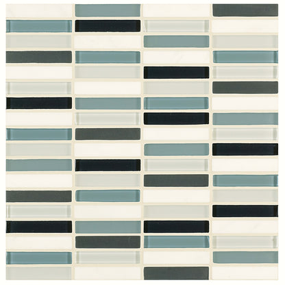 Ebb and Flow in Wind And Rain .5"x3" Glass Tile