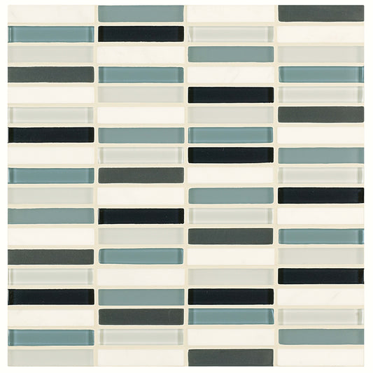 Ebb and Flow in Wind And Rain .5"x3" Glass Tile