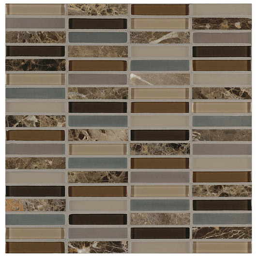 Ebb and Flow in Sticks And Stones .5"x3" Glass Tile