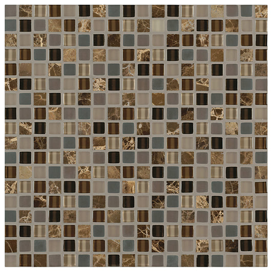 Ebb and Flow in Sticks And Stones .5"x.5" Glass Tile