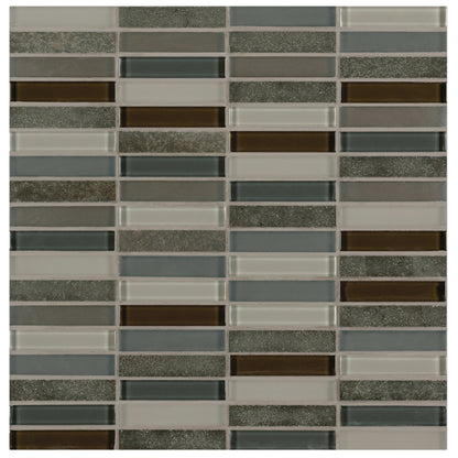 Ebb and Flow in Dusk And Dawn .5"x3" Glass Tile