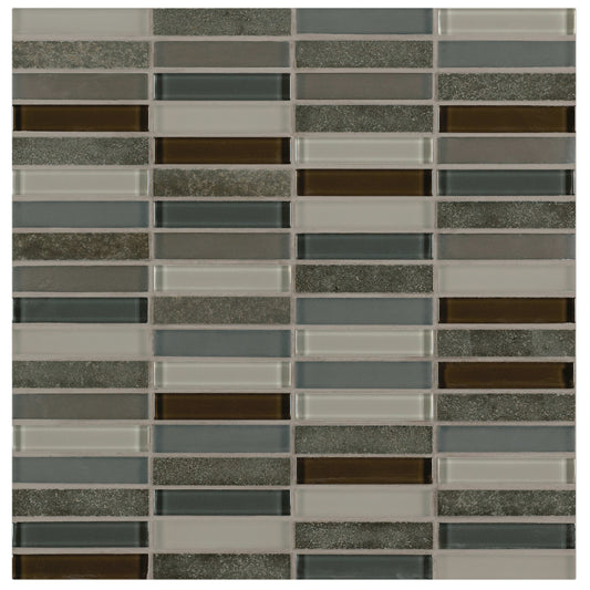 Ebb and Flow in Dusk And Dawn .5"x3" Glass Tile