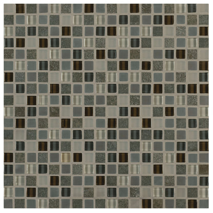 Ebb and Flow in Dusk And Dawn .5"x.5" Glass Tile