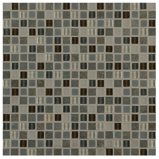 Ebb and Flow in Dusk And Dawn .5"x.5" Glass Tile